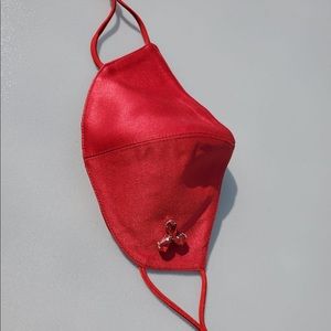 Red satin cover face mask